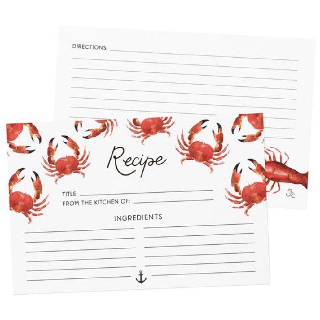 Nautical Seafood Recipe Cards - Something Splendid Co.