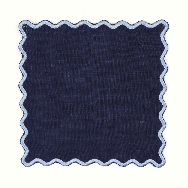 Navy Linen Square Cocktail Napkins - Set of 4 - Something Splendid Co.