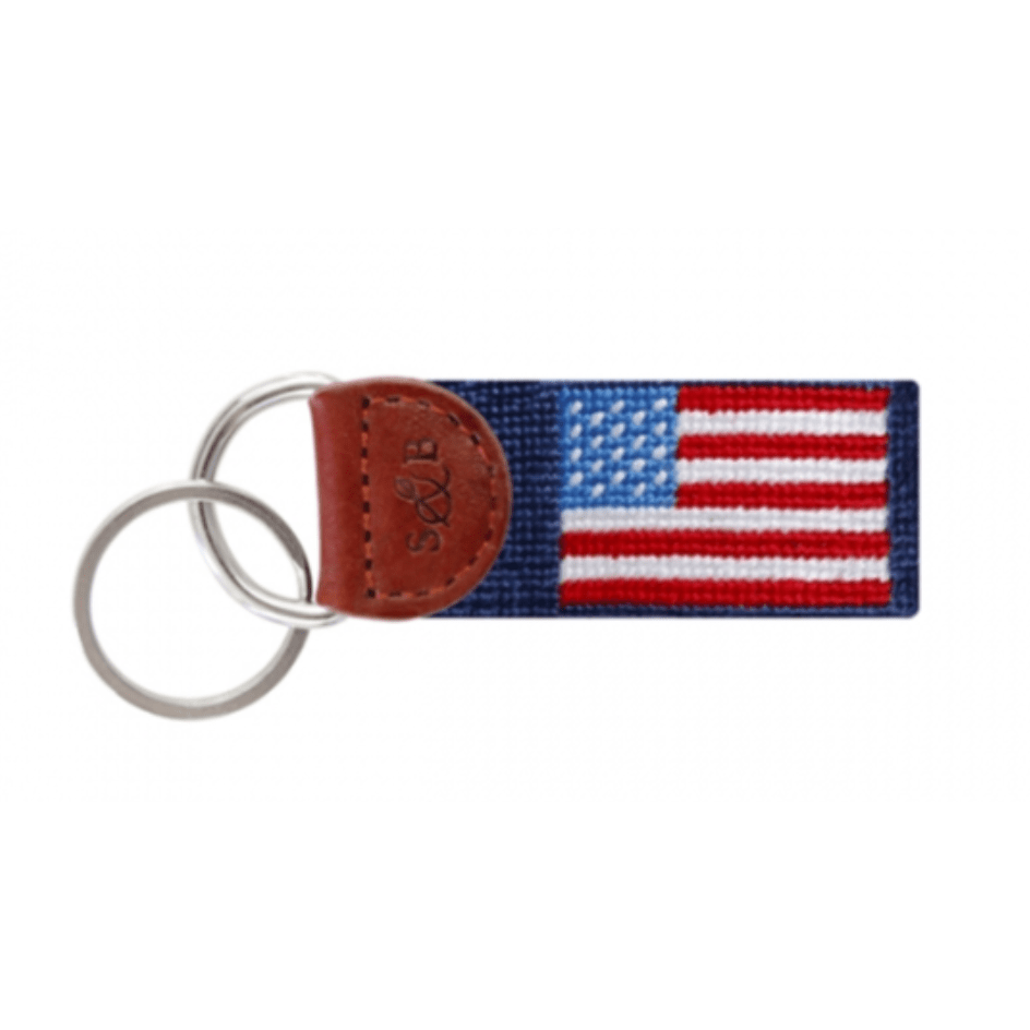 Needlepoint American Flag Key Fob - Something Splendid Co.