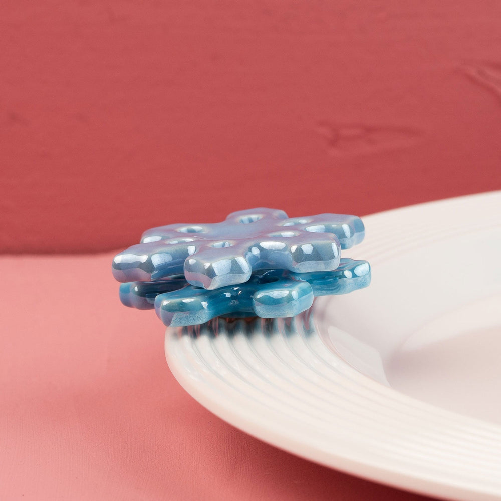 No Two Alike Mini by Nora Fleming — hand-painted ceramic blue snowflake (alternate view)