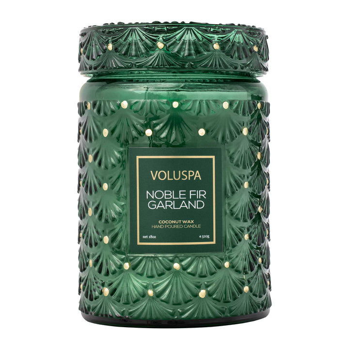 Noble Fir Garland 18oz Large Jar Candle - Something Splendid Co.