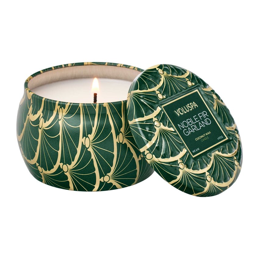 Noble Fir Garland Mini Tin Candle - Something Splendid Co.