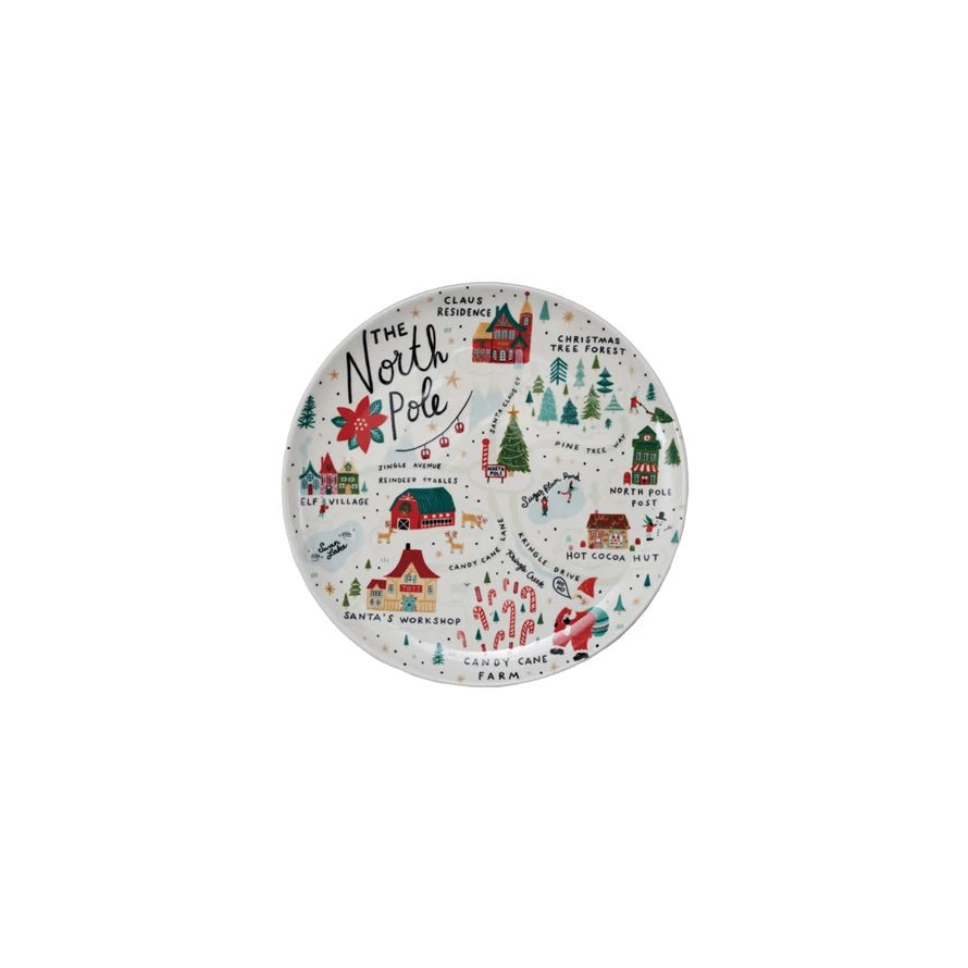 North Pole Stoneware Plate - Something Splendid Co.