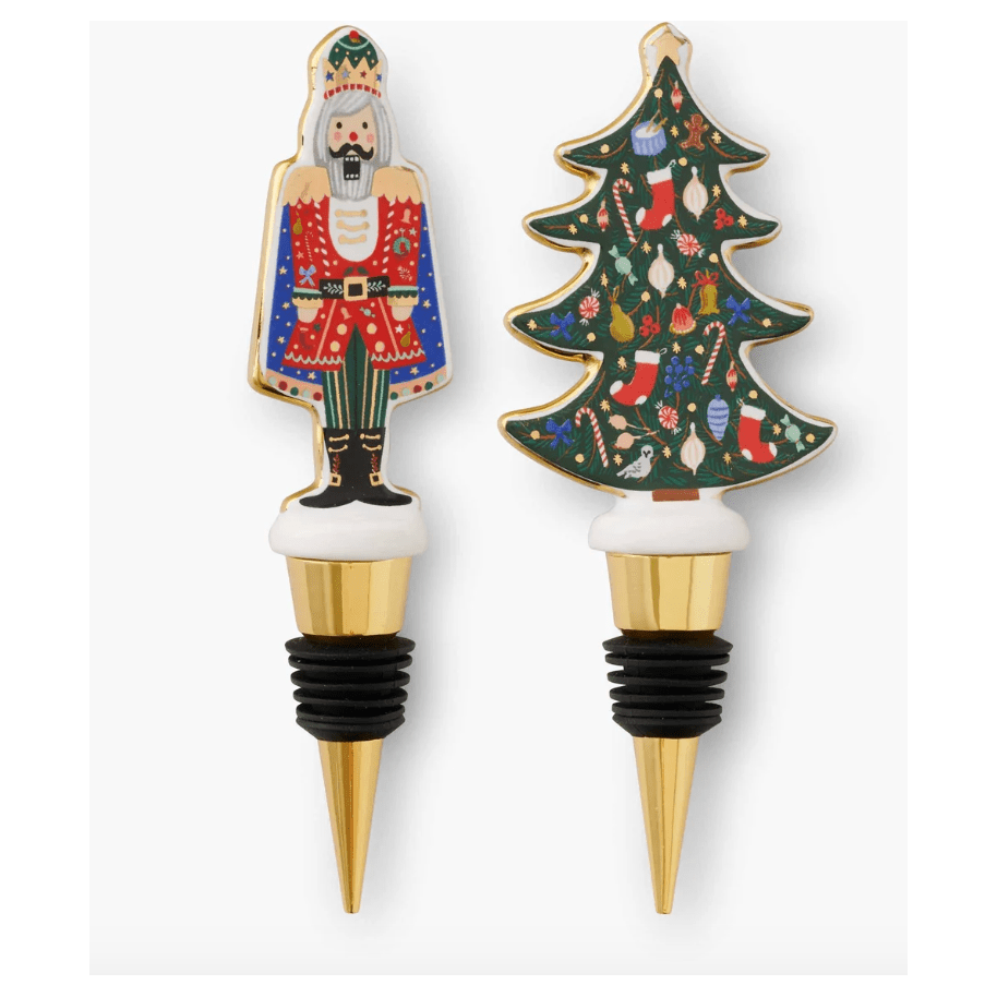 Nutcracker Porcelain Wine Stopper Set - Something Splendid Co.