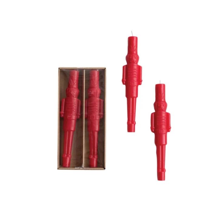 Nutcracker Shaped Taper Candles, 2 Colors - Something Splendid Co.