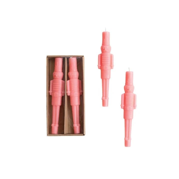 Nutcracker Shaped Taper Candles, 2 Colors - Something Splendid Co.