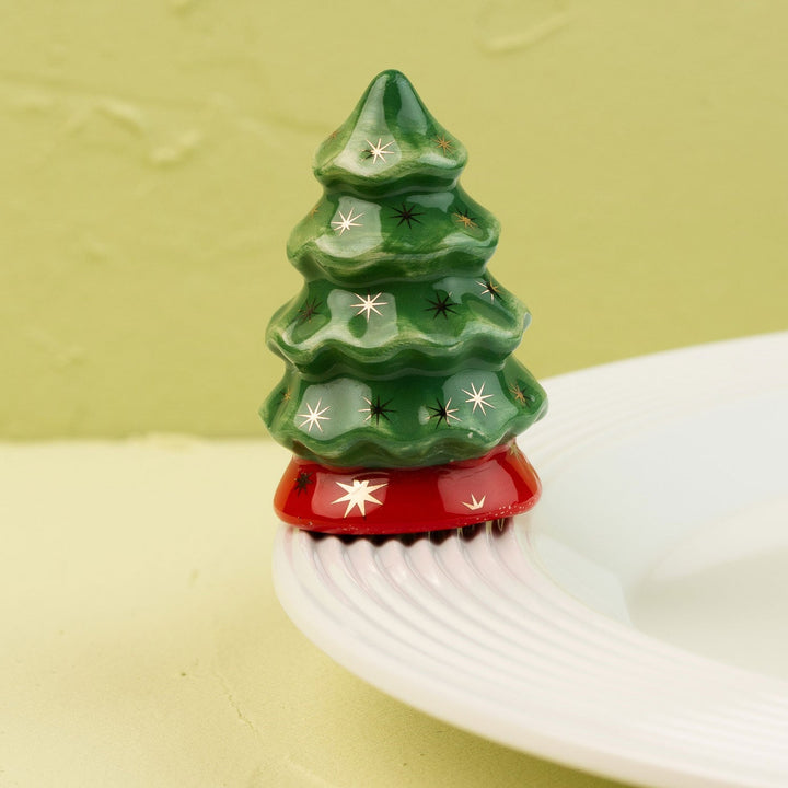 O Tannenbaum Mini by Nora Fleming — hand-painted ceramic star-studded Christmas tree