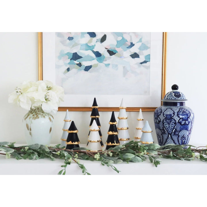 White Christmas Trees with 22k Gold Acccents