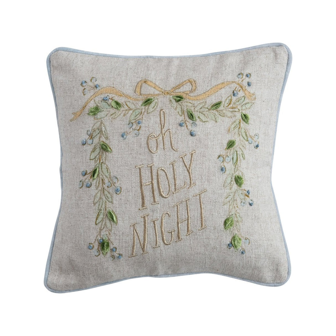 Oh Holy Night Linen & Velvet Pillow - Something Splendid Co.