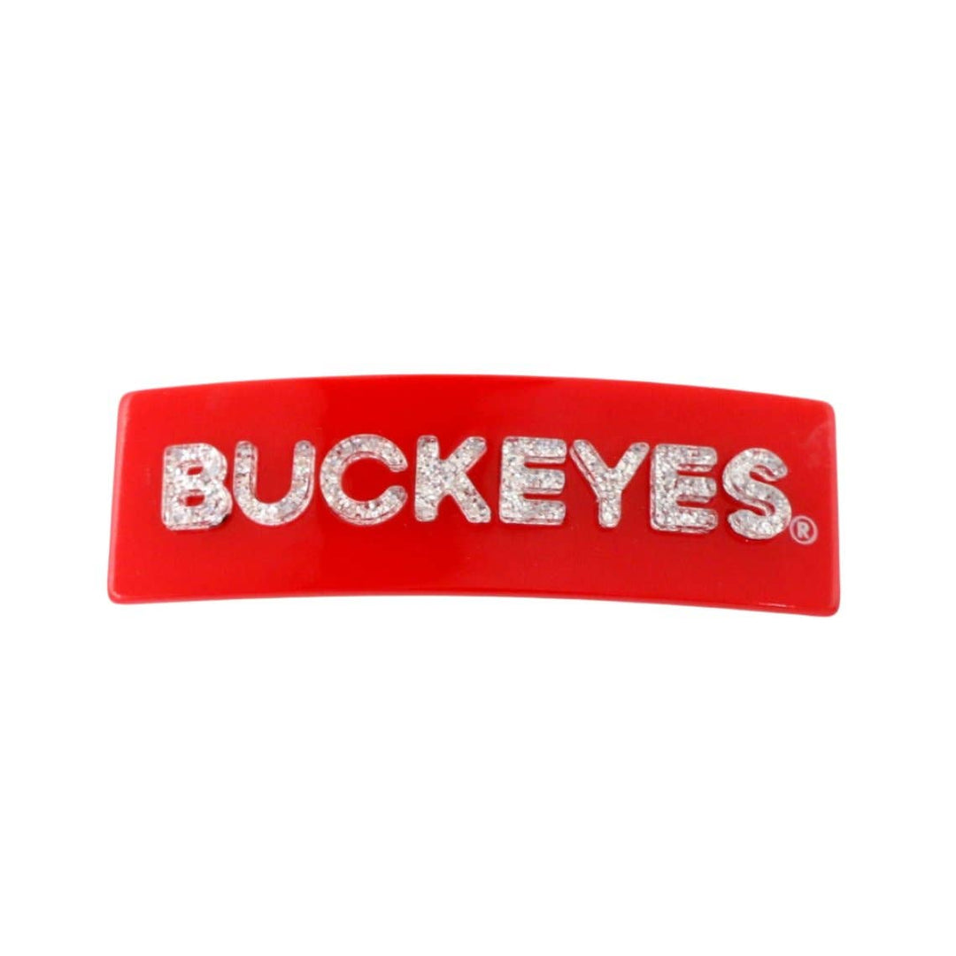Ohio State Scarlet BUCKEYES Rectangle Barrette Clip - Something Splendid Co.