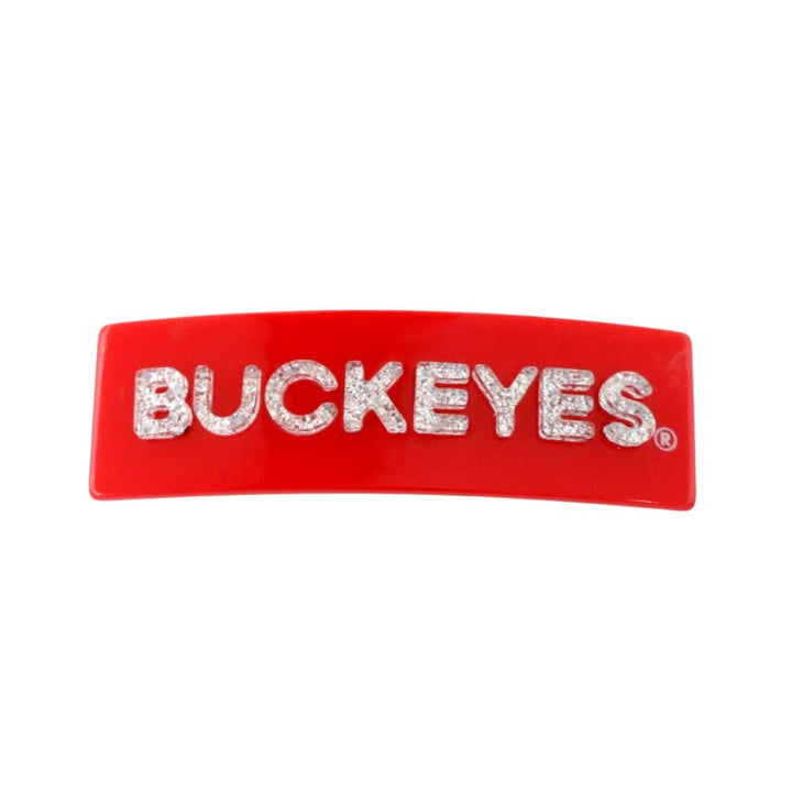 Ohio State Scarlet BUCKEYES Rectangle Barrette Clip - Something Splendid Co.