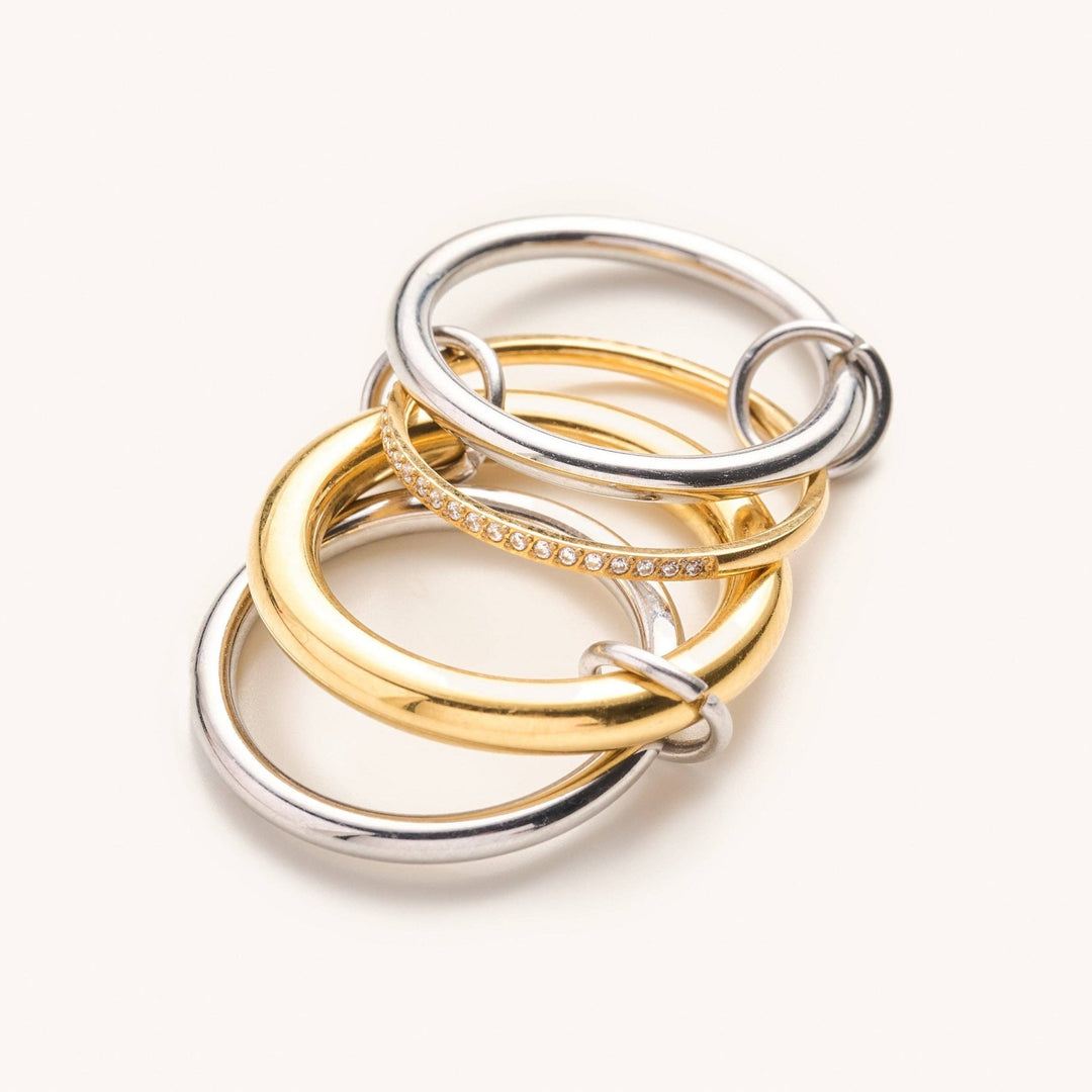 Olivia Mixed Metal Stacked Ring Set - Something Splendid Co.