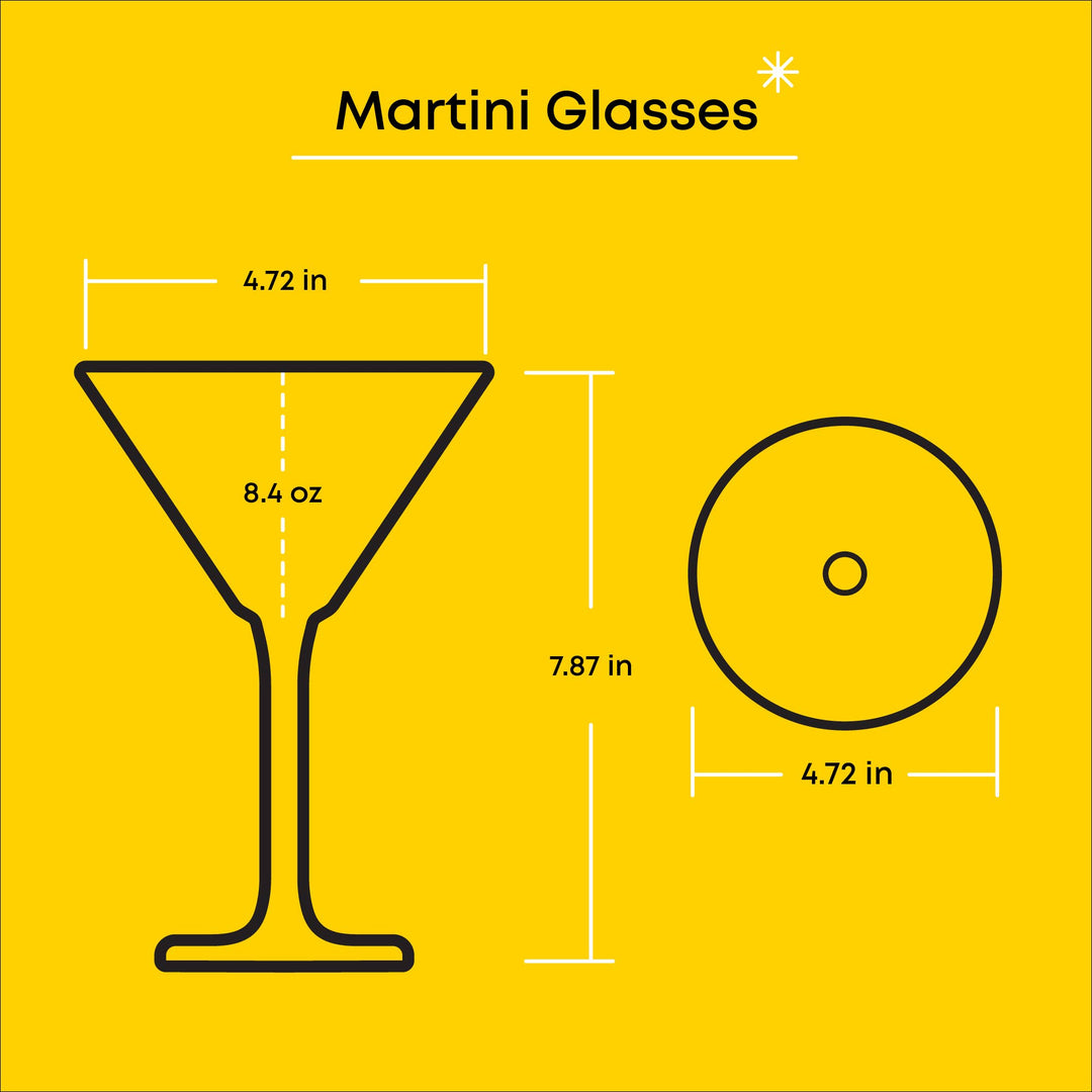 Olivia Stemmed Crystal Martini Glasses-Set of 2 or Set of 4 - Something Splendid Co.