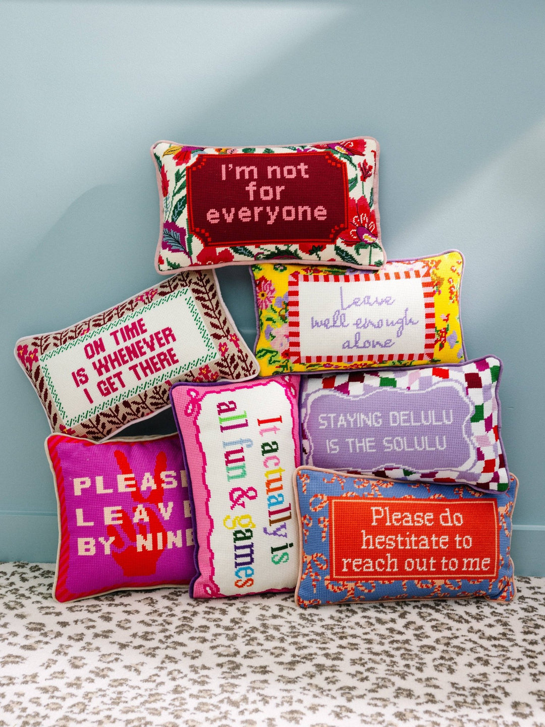 On Time Needlepoint Pillow - Something Splendid Co.