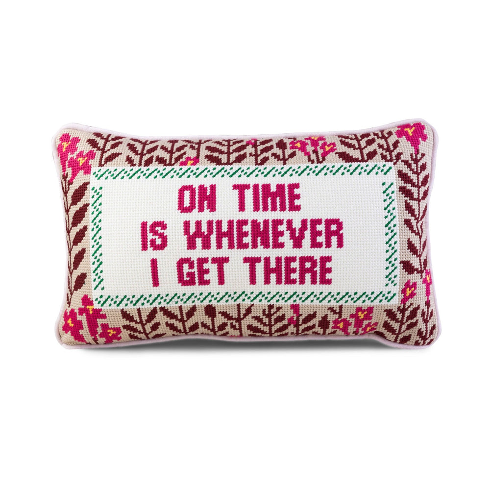 On Time Needlepoint Pillow - Something Splendid Co.
