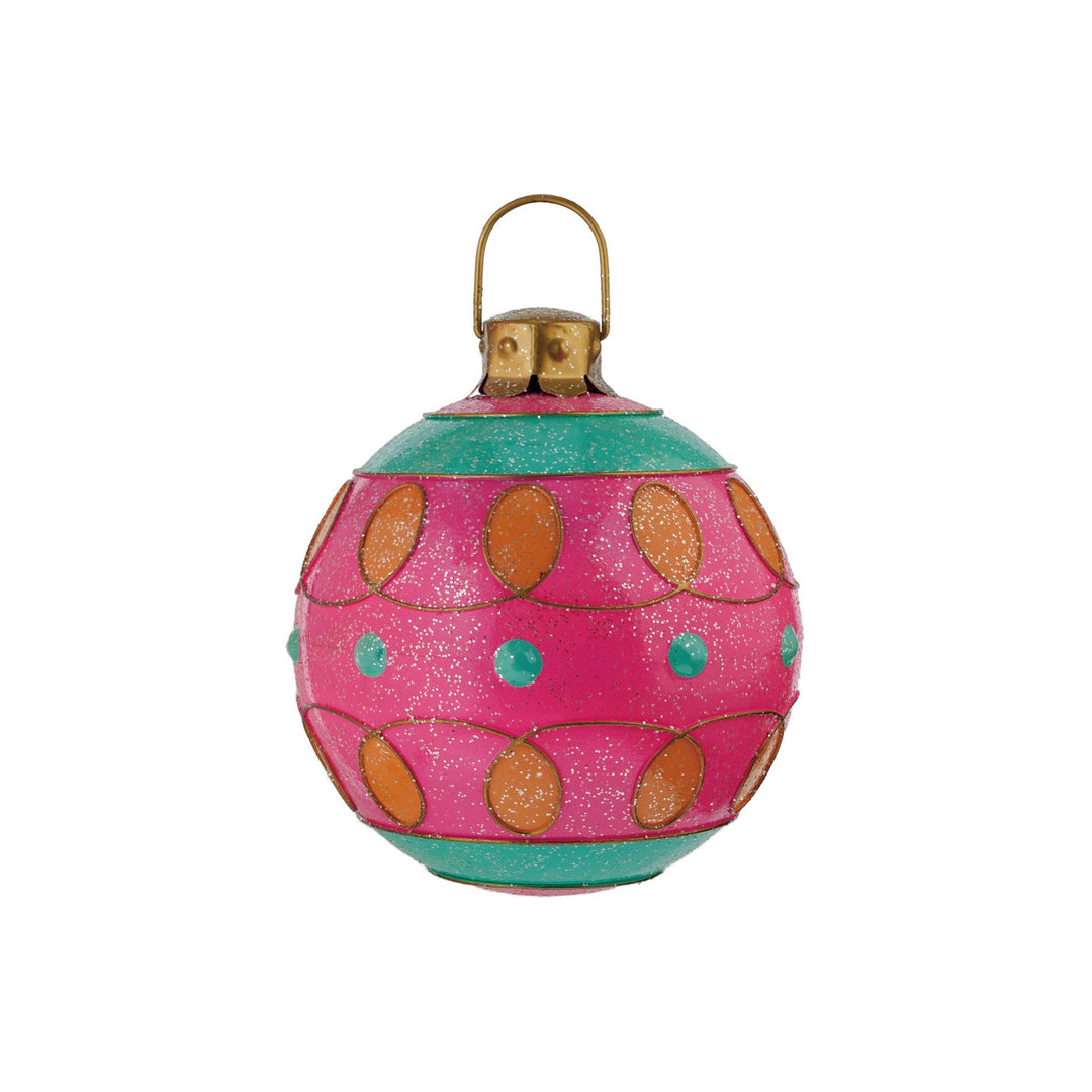 Oversized Glitter Ball Ornament, Pink, Orange and Blue - Something Splendid Co.