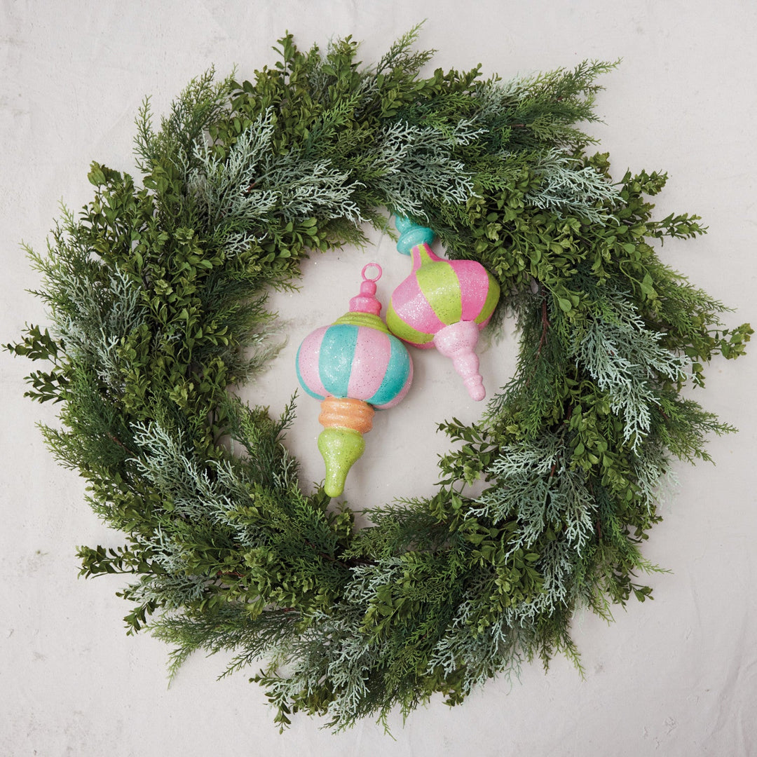 Oversized Painted Metal Ornament with Glitter, 2 Styles - Something Splendid Co.