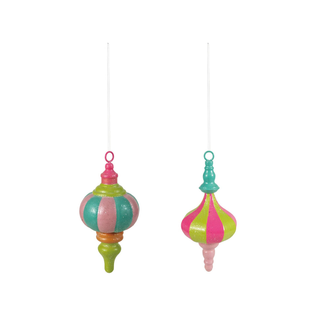 Oversized Painted Metal Ornament with Glitter, 2 Styles - Something Splendid Co.