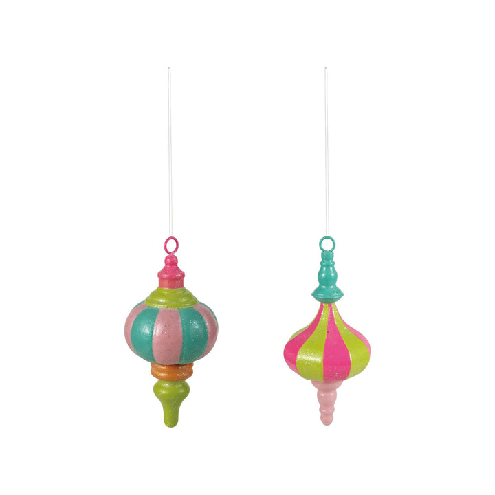 Oversized Painted Metal Ornament with Glitter, 2 Styles - Something Splendid Co.