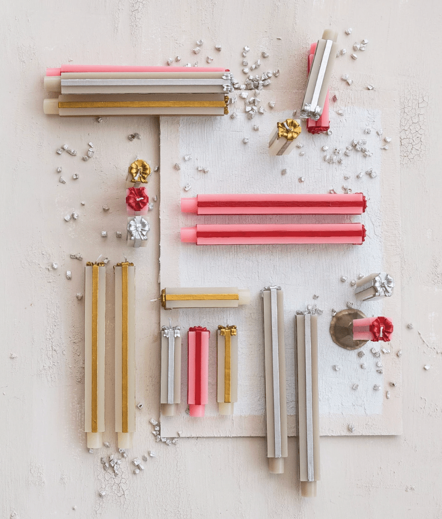 Package Shaped Taper Candles, 2 Styles - Something Splendid Co.
