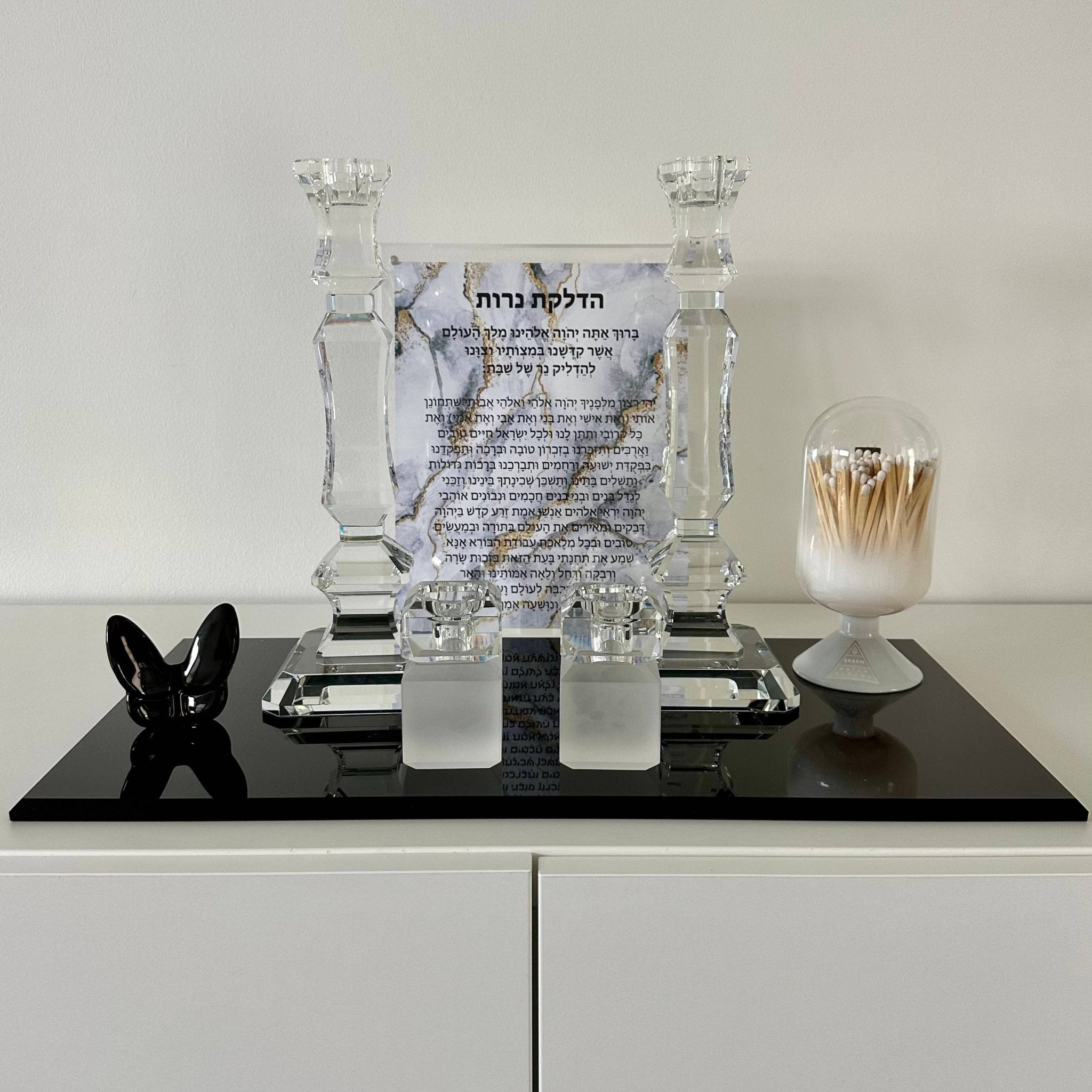 Pair of 12” Heirloom Crystal Candlesticks - Thumbnail 2