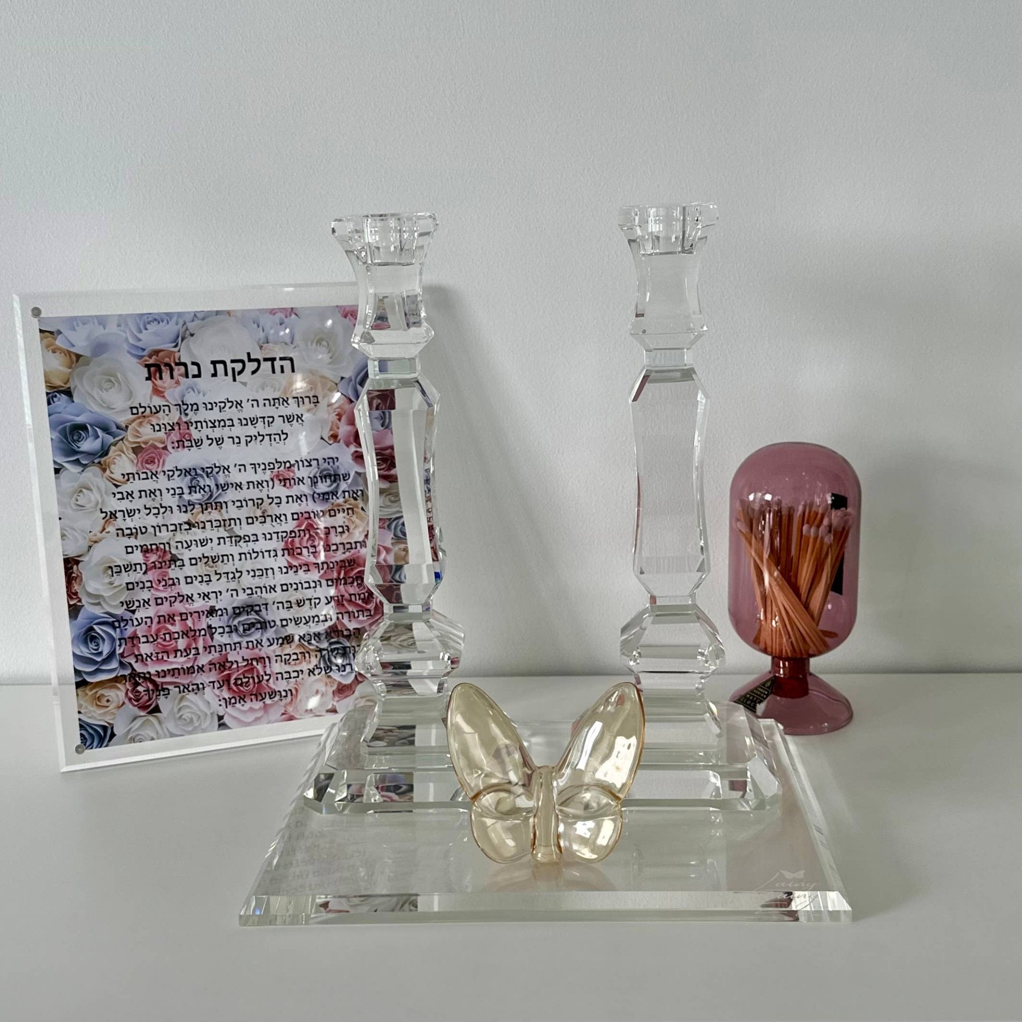 Pair of 12” Heirloom Crystal Candlesticks - Thumbnail 3
