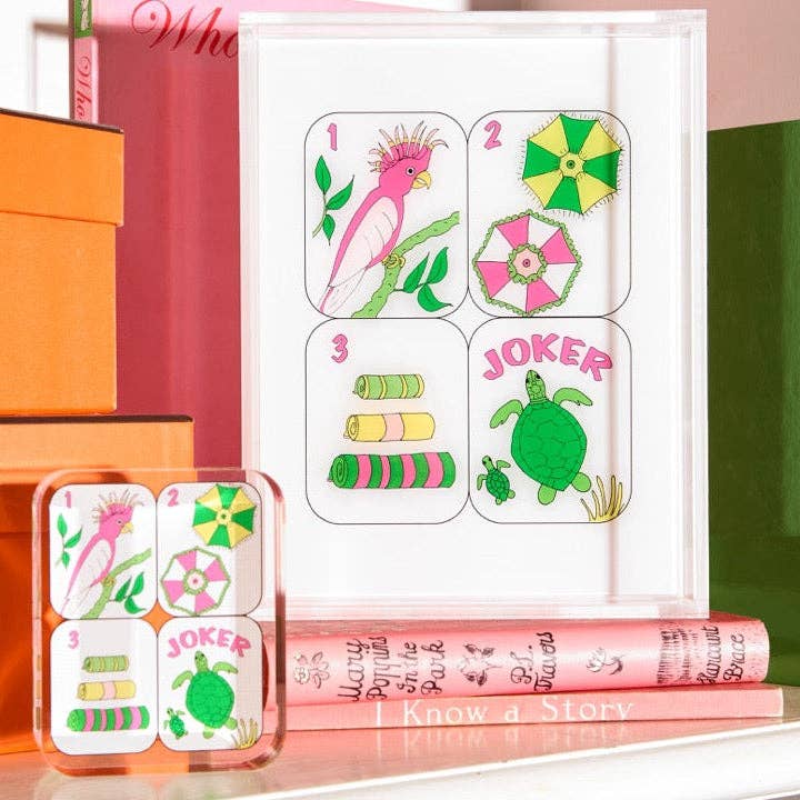Palm Beach Mahjong Tiles Acrylic Tray - Something Splendid Co.