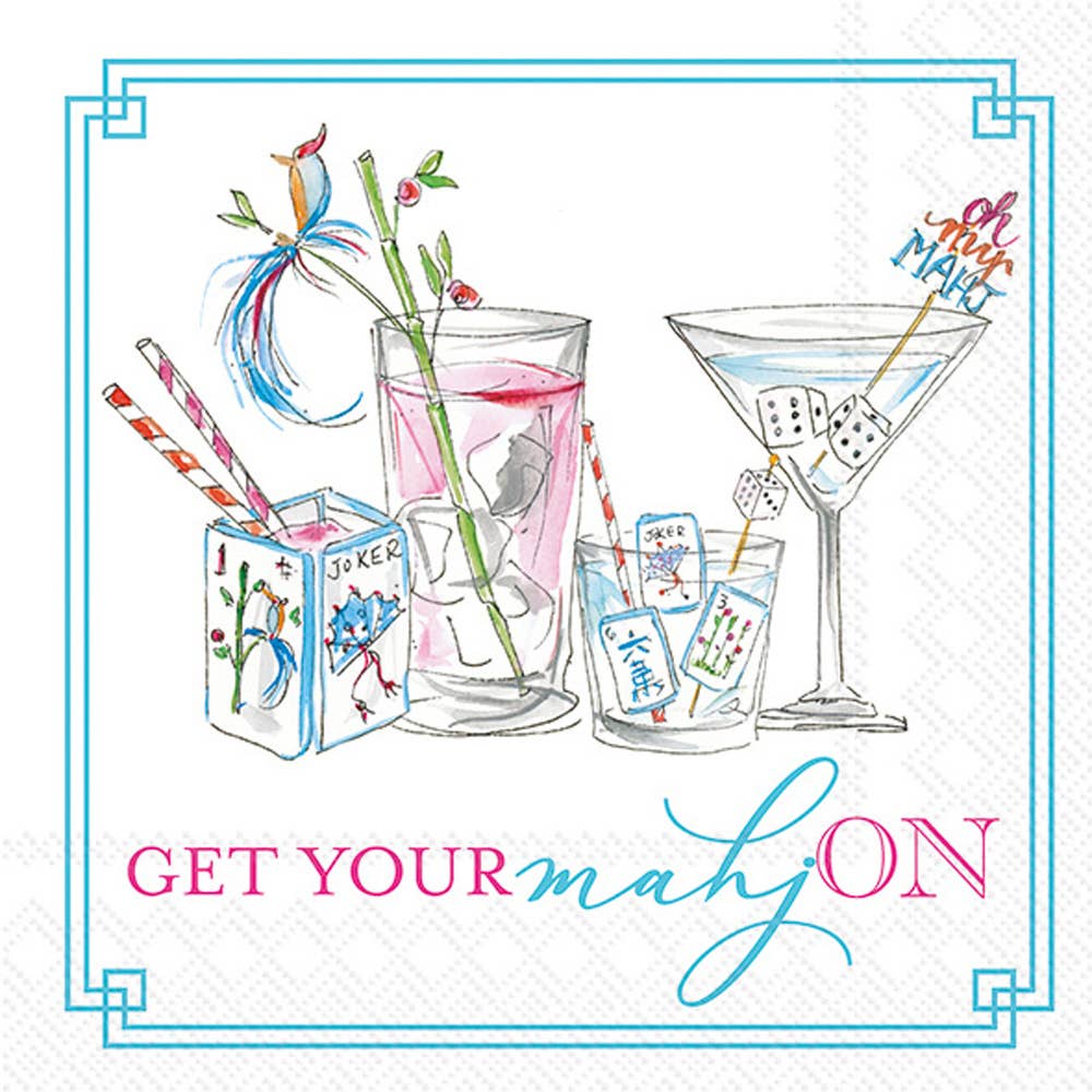 Paper Cocktail Napkin 20 Ct Mahjong Drinks Rosanne Beck - Something Splendid Co.