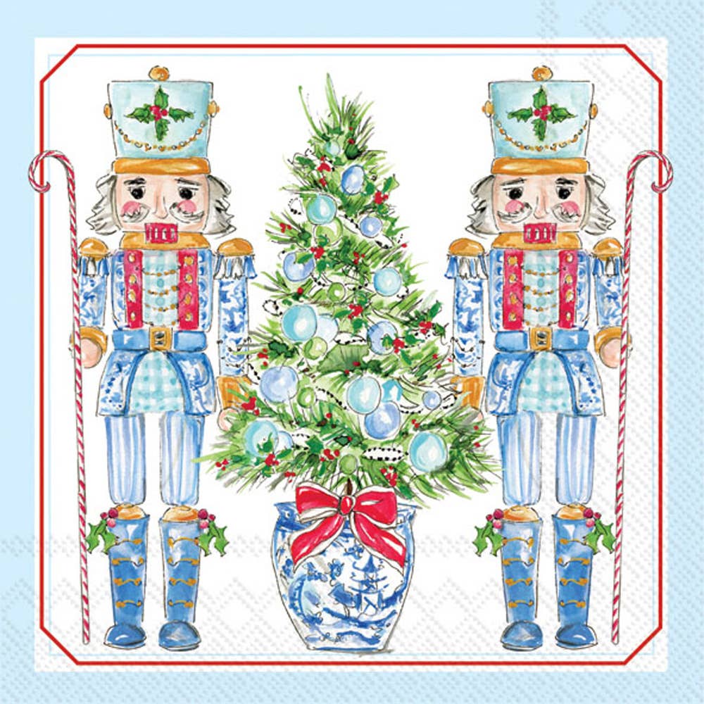 Paper Cocktail Napkins 20 ct Blue Nutcrackers Christmas - Something Splendid Co.