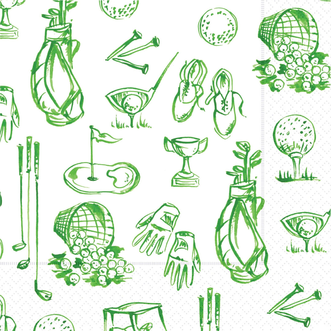 Paper Cocktail Napkins 20 Ct Golf Gear Rosanne Beck - Something Splendid Co.