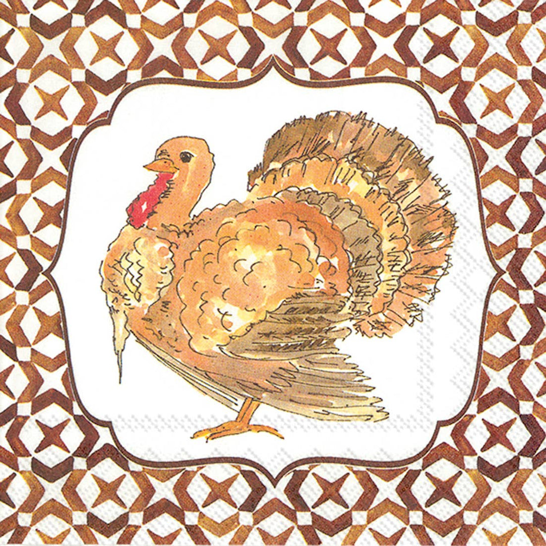 Paper Cocktail Napkins Pack of 20 RB Turkey Thanksgiving - Something Splendid Co.