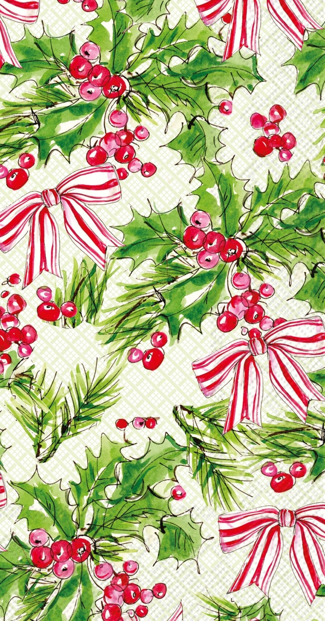 Paper Guest Towels 20ct Pink Holly Bows Christmas - Something Splendid Co.