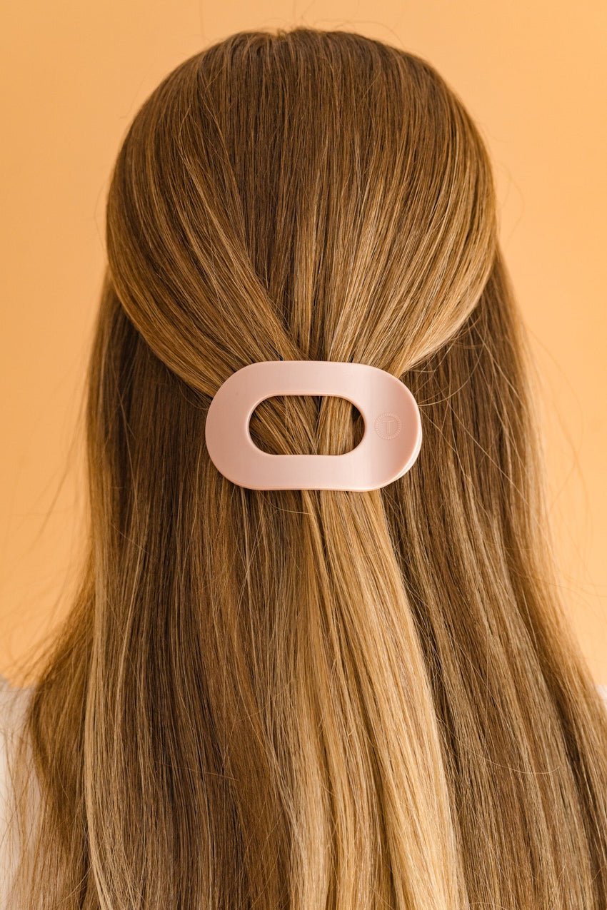 Pearly Pink Small Flat Round Hair Clip - Something Splendid Co.