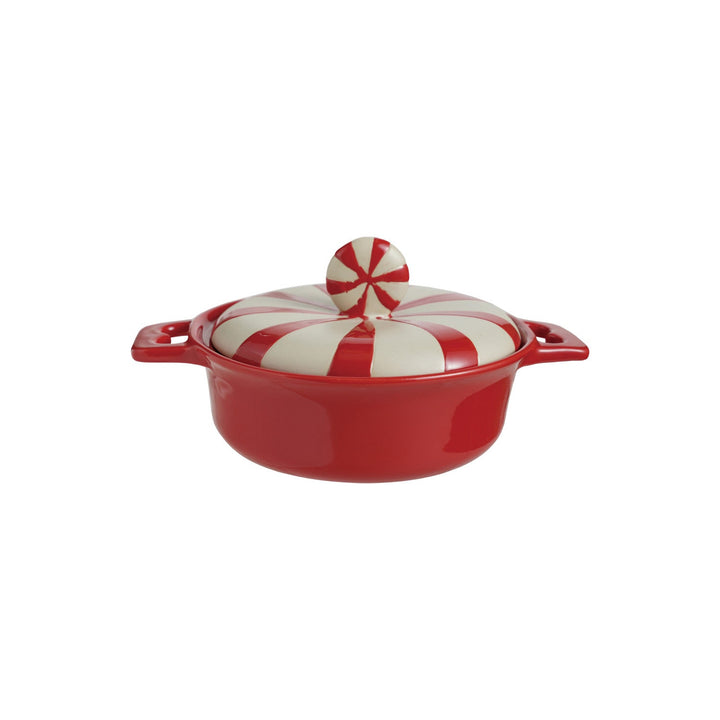 Peppermint Candy Stoneware Baker, 2 Cup - Something Splendid Co.