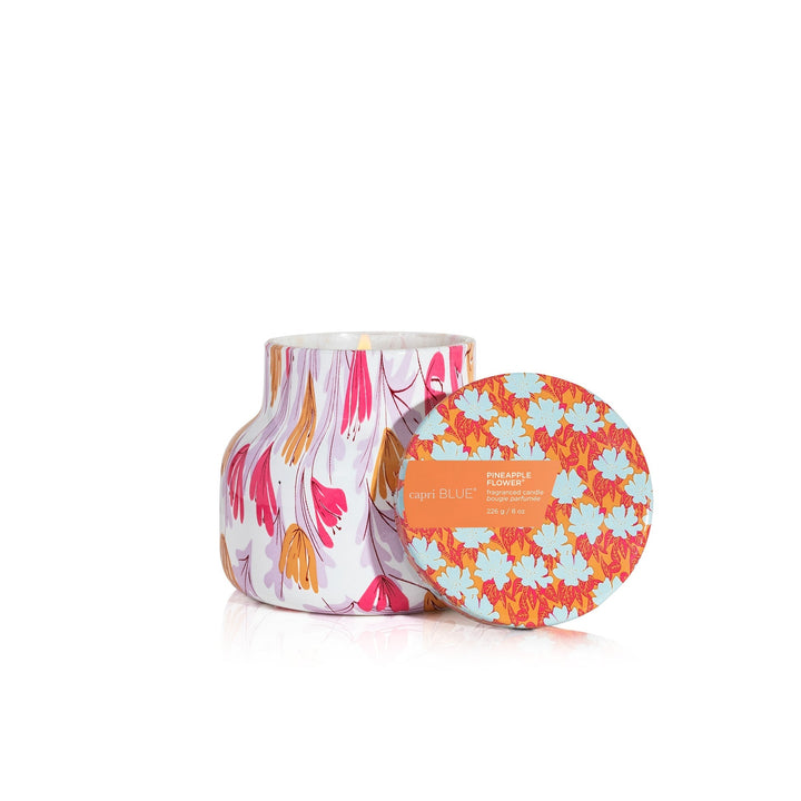 Pineapple Flower Pattern Play Petite Candle (8oz.) - Something Splendid Co.