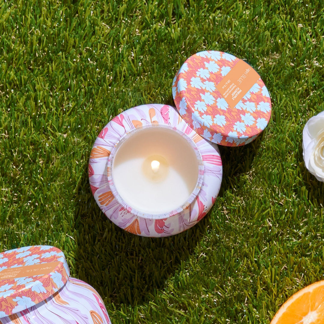 Pineapple Flower Pattern Play Petite Candle (8oz.) - Something Splendid Co.
