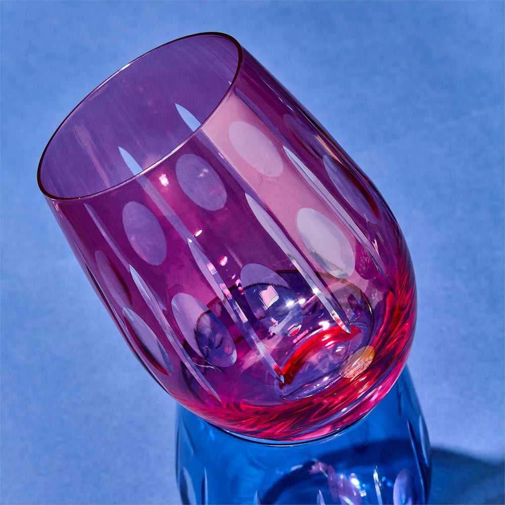 Pink Hand Engraved Stemless Wine Glasses - Set of 2 - Something Splendid Co.