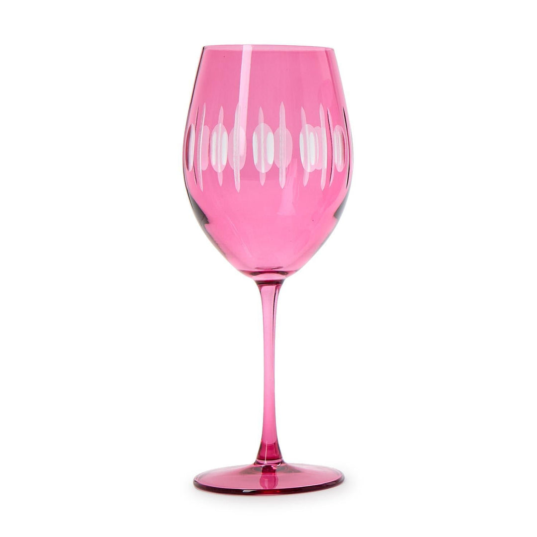 Pink Hand Engraved Stemmed Wine Glasses - Set of 2 - Something Splendid Co.