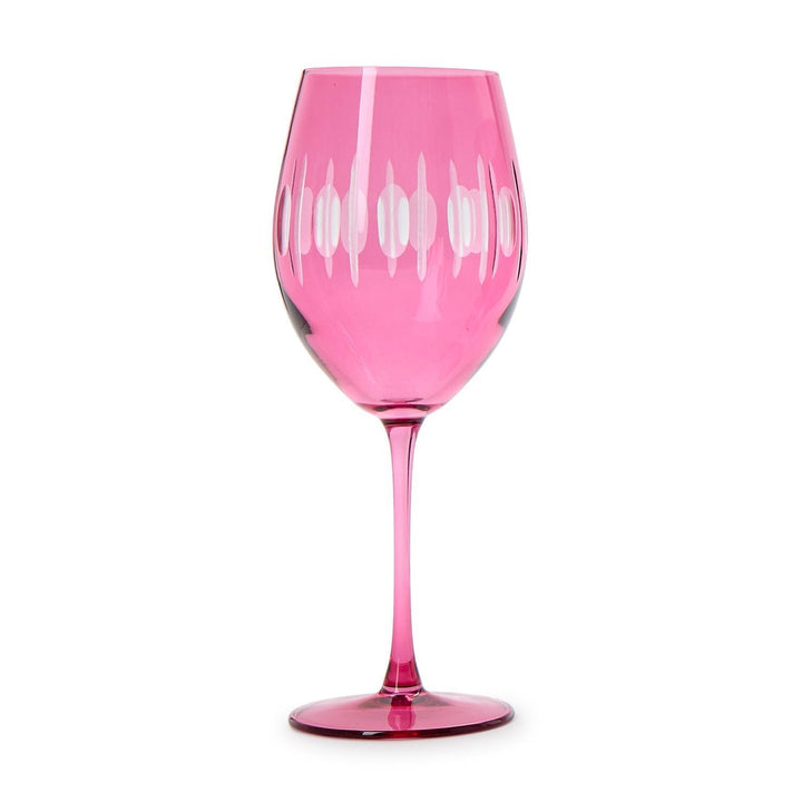 Pink Hand Engraved Stemmed Wine Glasses - Set of 2 - Something Splendid Co.