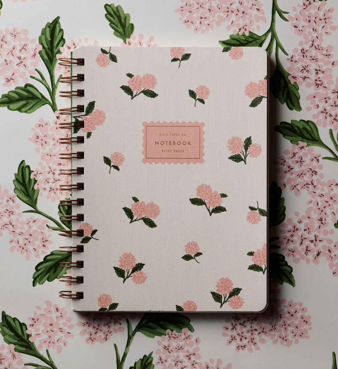 Pink Hydrangea Spiral Notebook - Something Splendid Co.
