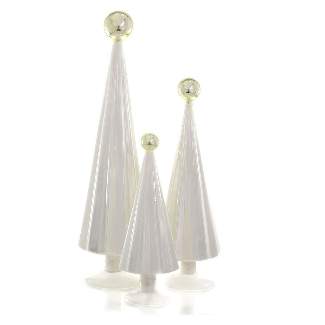 Pleated Trees - Ivory Pearl Set of 3 - Something Splendid Co.