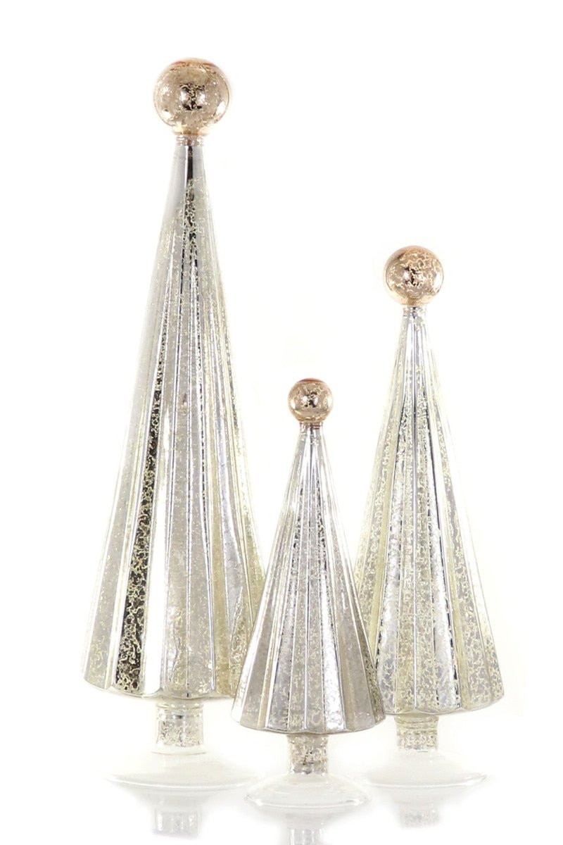 Pleated Trees - Silver & Gold, Set of 3 - Something Splendid Co.