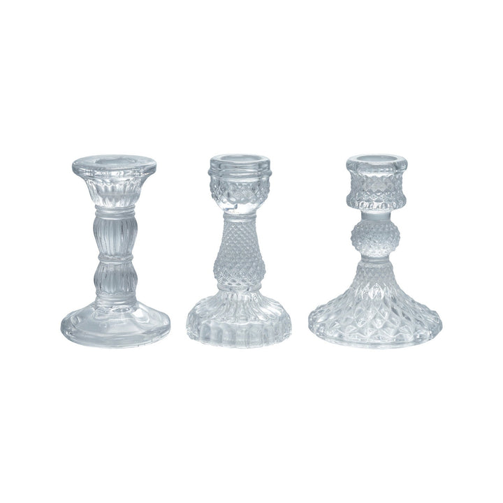 Pressed Glass Taper Holder, 3 Styles - Something Splendid Co.