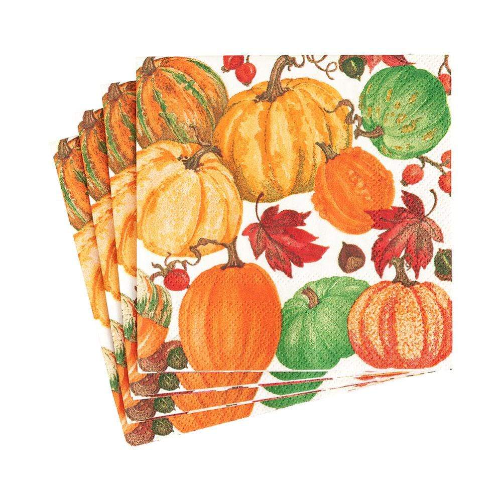 Pumpkin Field White Cocktail Napkins - Something Splendid Co.