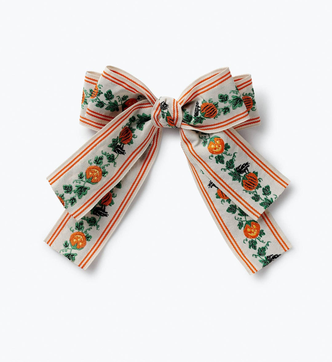 Pumpkin Patch Jacquard Bow Clip - Something Splendid Co.