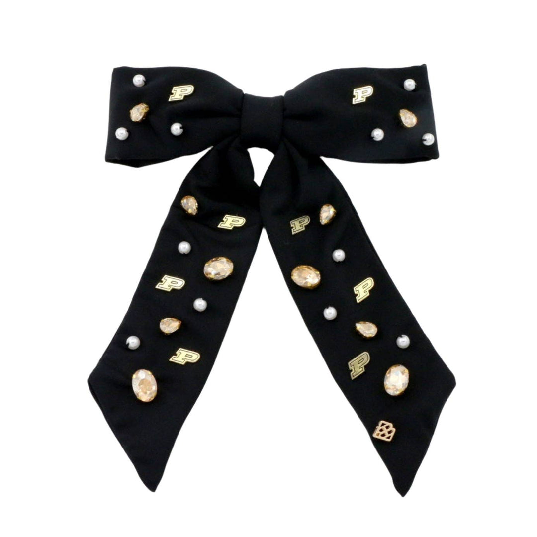 Purdue Black Logo Bow Barrette - Something Splendid Co.