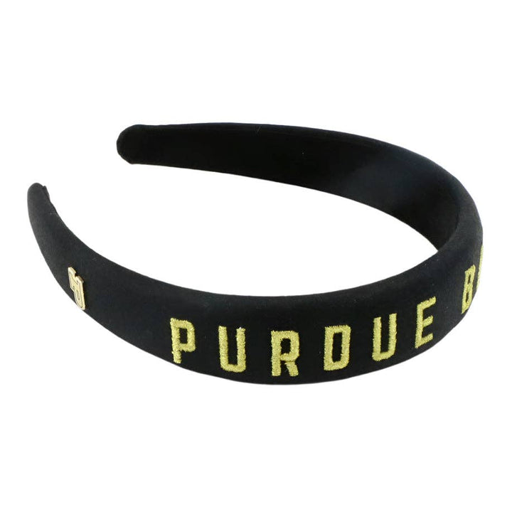 Purdue Black Thin Embroidered Headband - Something Splendid Co.