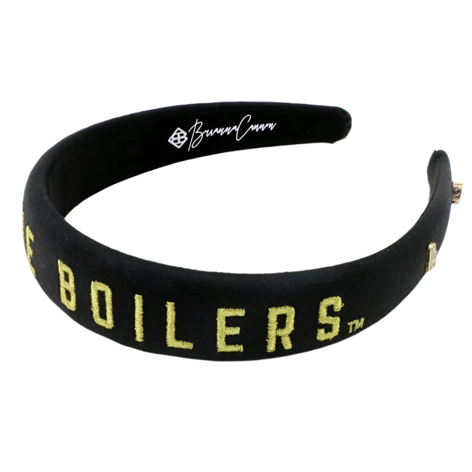 Purdue Black Thin Embroidered Headband - Something Splendid Co.