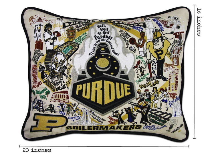 Purdue University Collegiate Embroidered Pillow - Something Splendid Co.