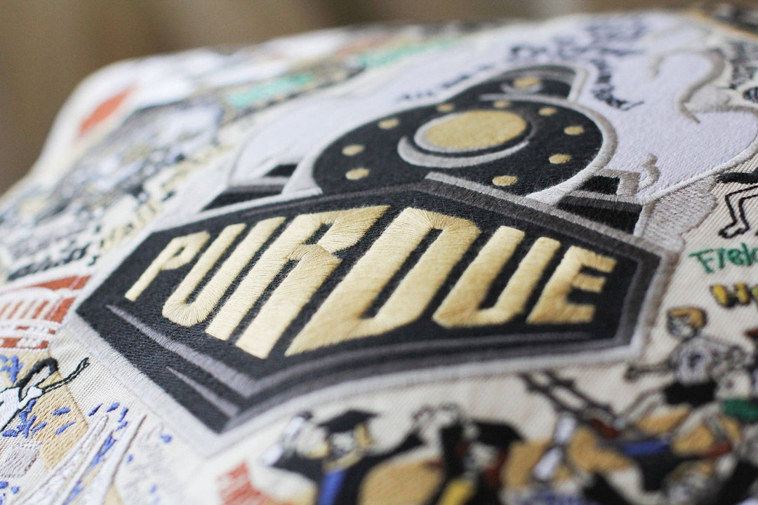 Purdue University Collegiate Embroidered Pillow - Something Splendid Co.